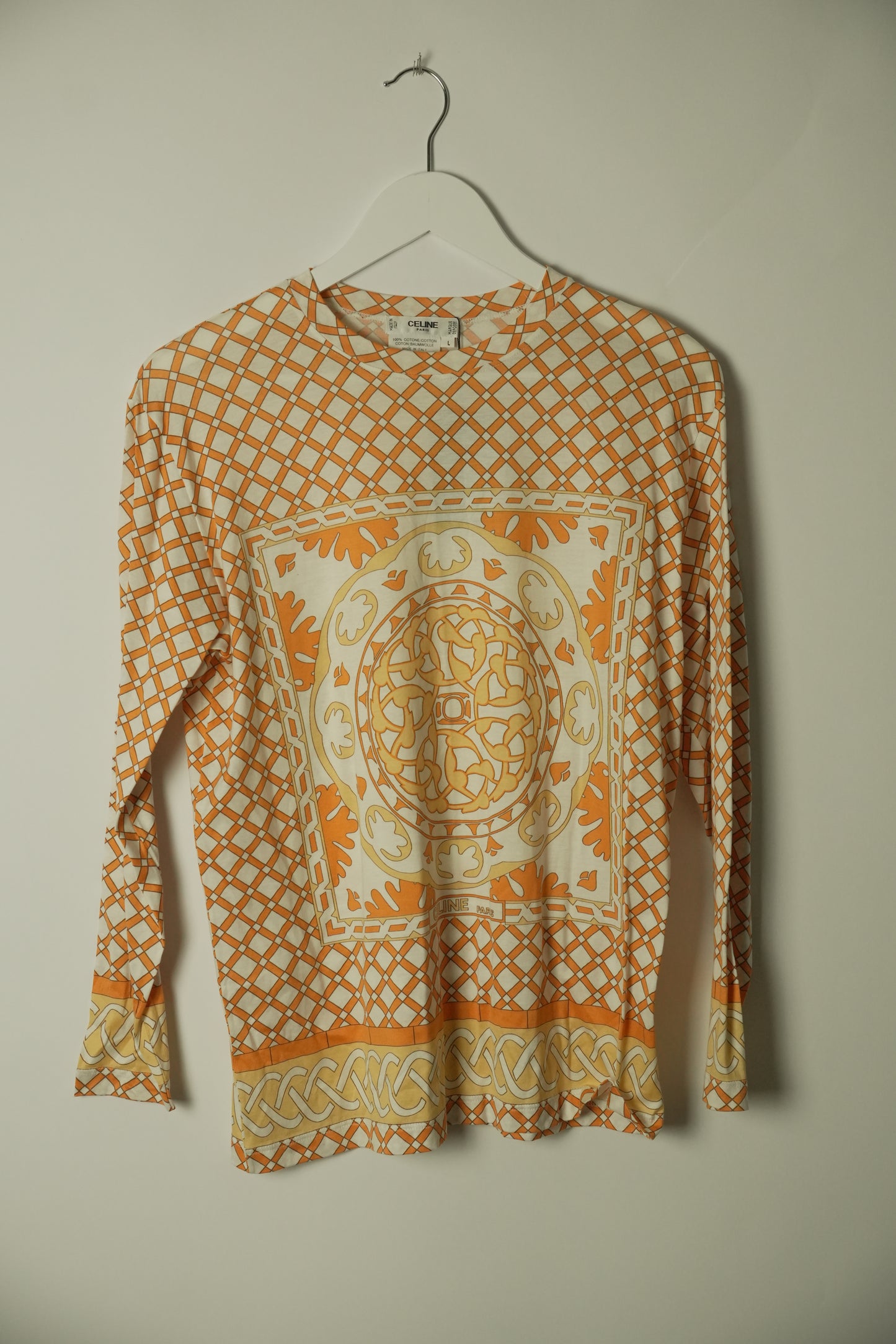 Celine Mosaic Print LS Cotton Top