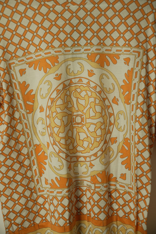 Celine Mosaic Print LS Cotton Top