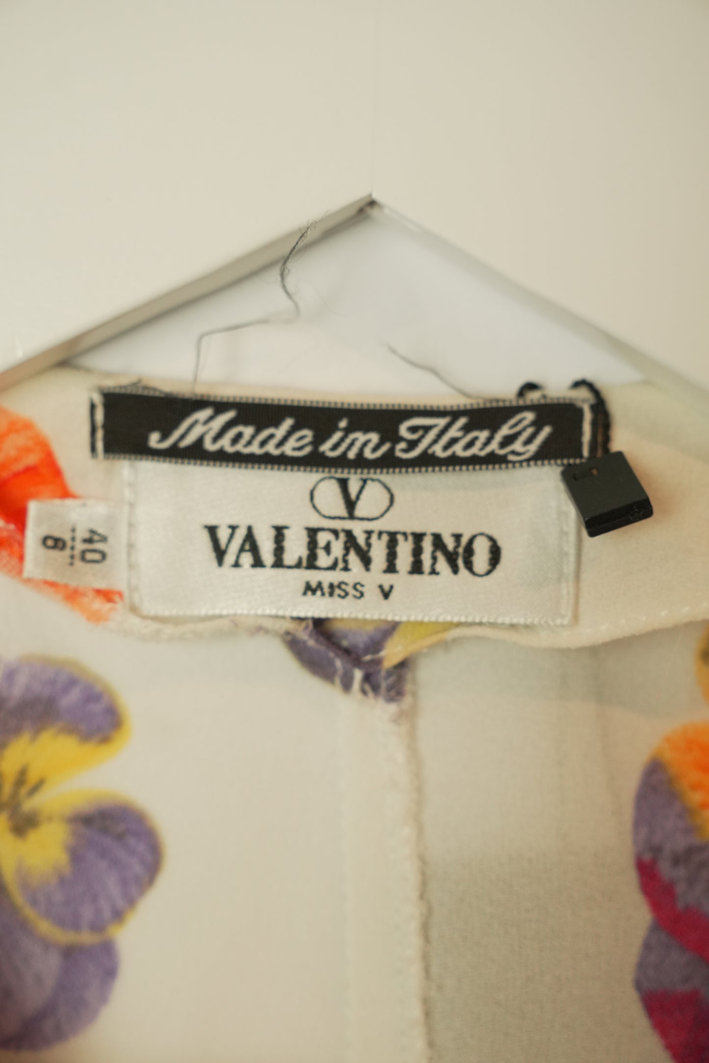 Valentino Floral Button Down Belted Sless Blouse