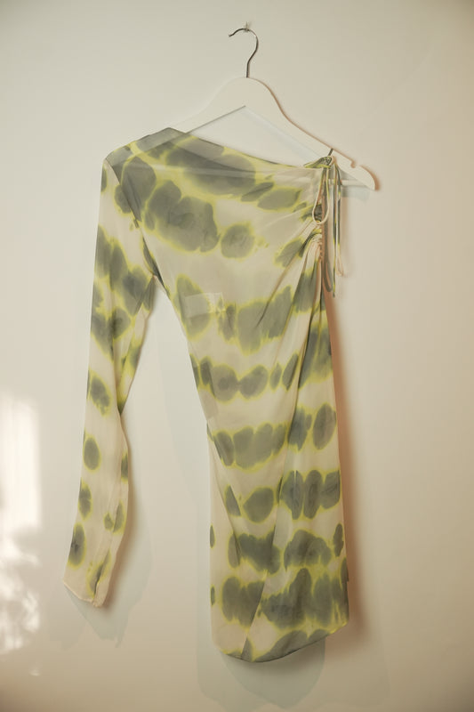 Sportmax One Shoulder Sheer Tie Dye Top