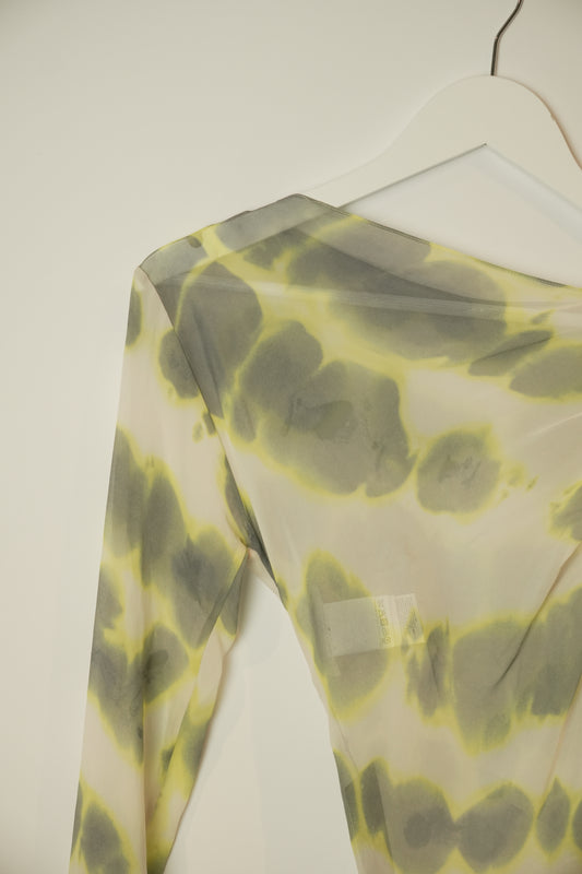 Sportmax One Shoulder Sheer Tie Dye Top