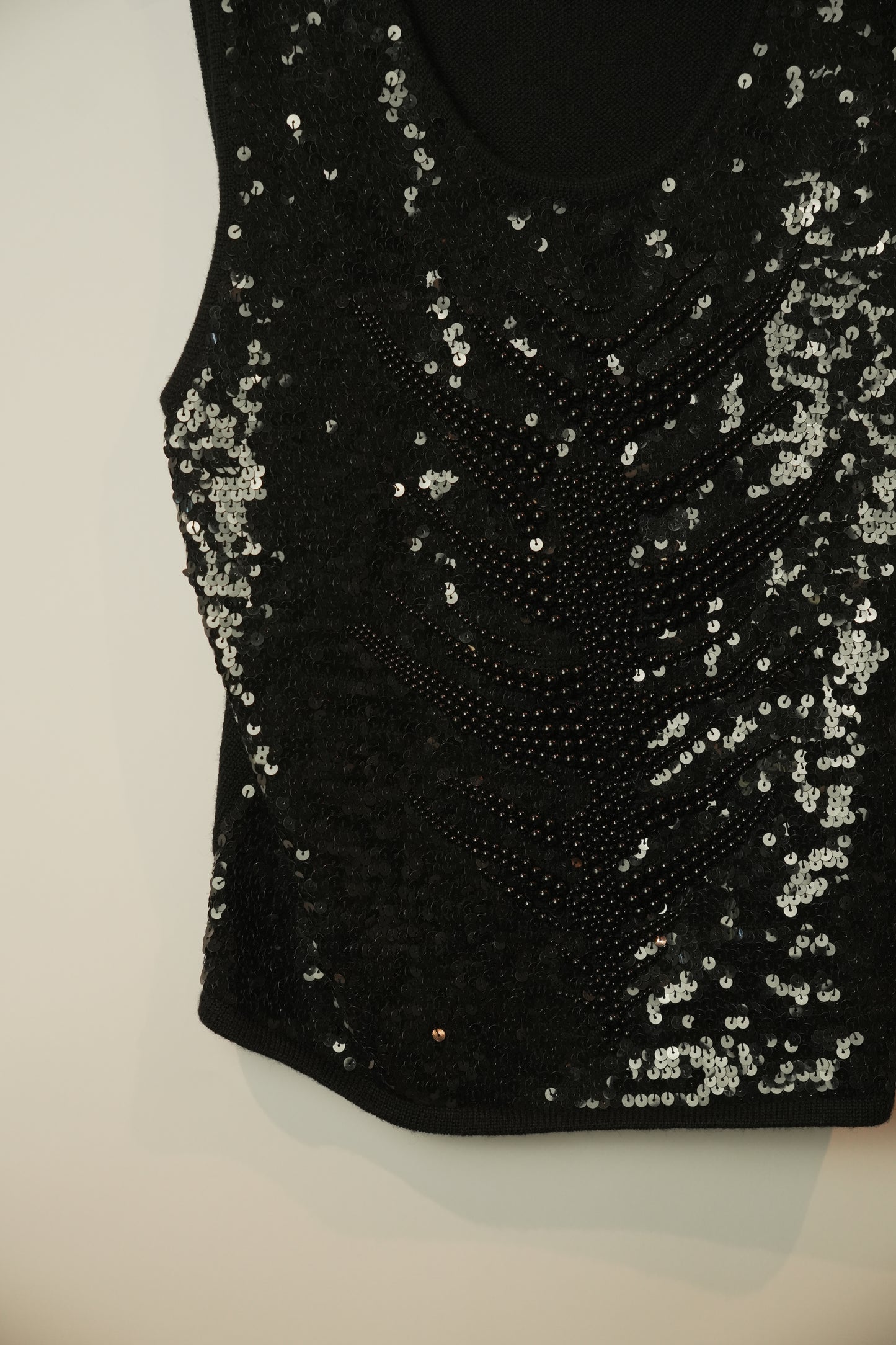 Valentino Knit Sequin Beaded Vest Top