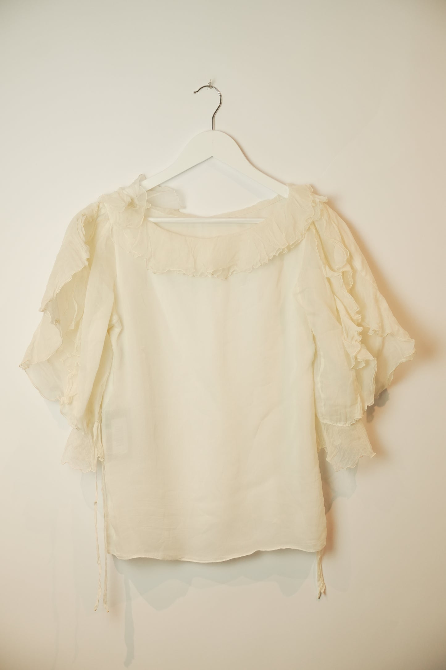 Christian Dior ruffled blouse 100% silk top