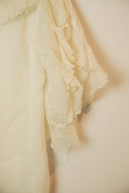 Christian Dior ruffled blouse 100% silk top