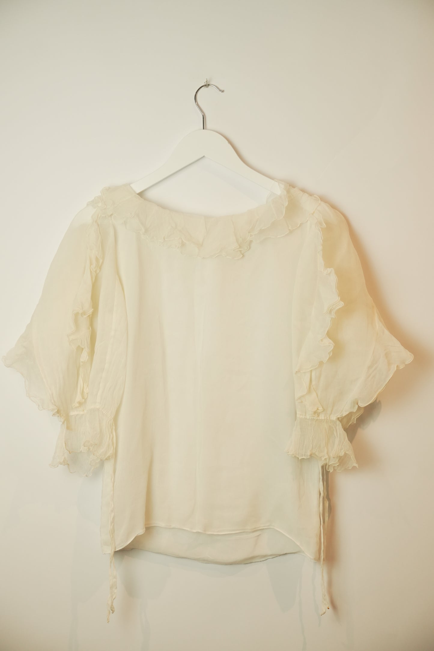 Christian Dior ruffled blouse 100% silk top