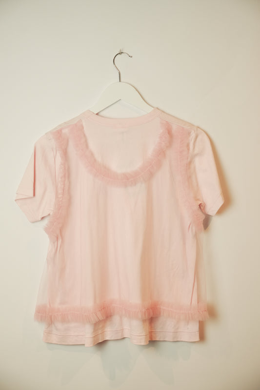 Noir Kei Ninomita Pink Tshirt w tulle ovelay