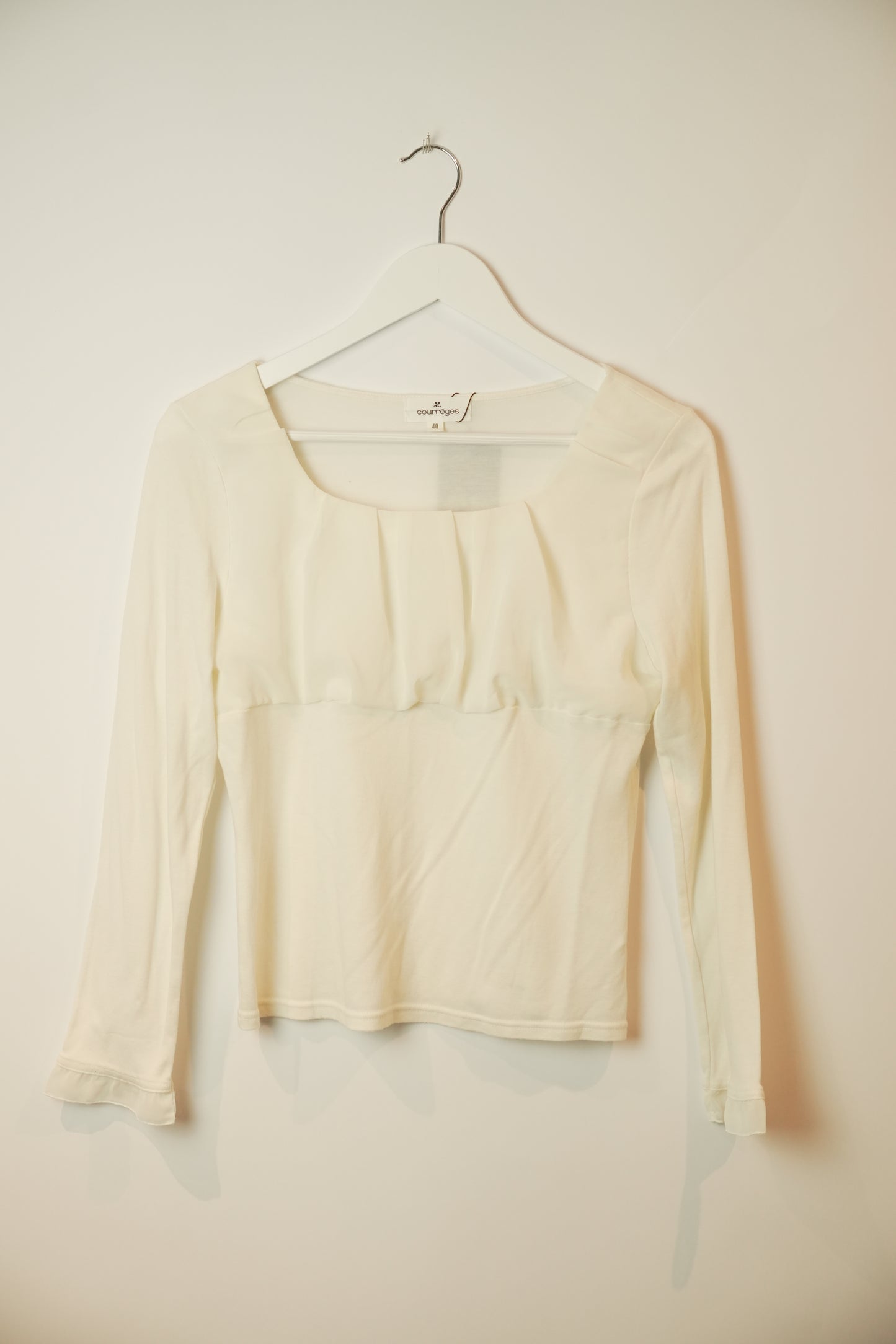 Courreges Sheer Scoop Neck LS Blouse