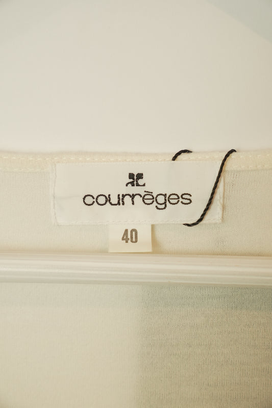 Courreges Sheer Scoop Neck LS Blouse
