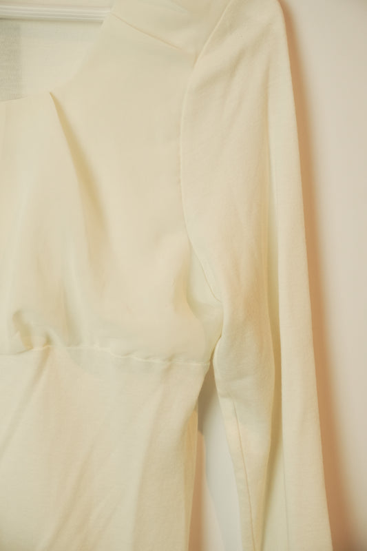 Courreges Sheer Scoop Neck LS Blouse