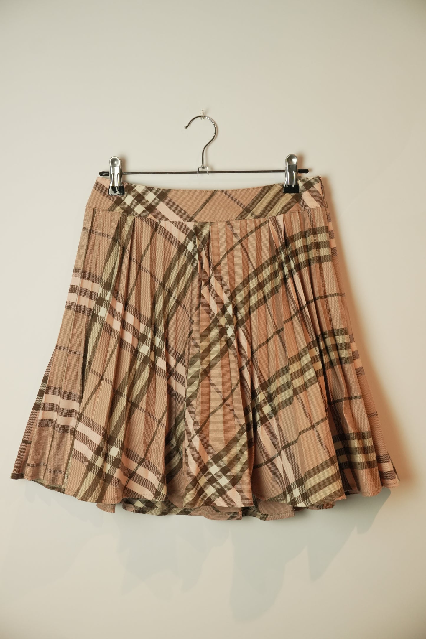 Burberry Blue Label Pink Checkered Pleat Skirt AW2009