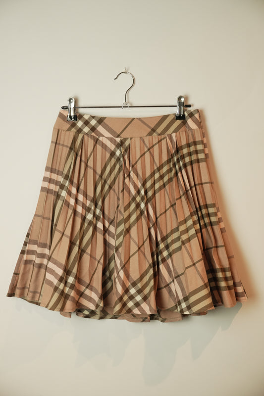 Burberry Blue Label Pink Checkered Pleat Skirt AW2009