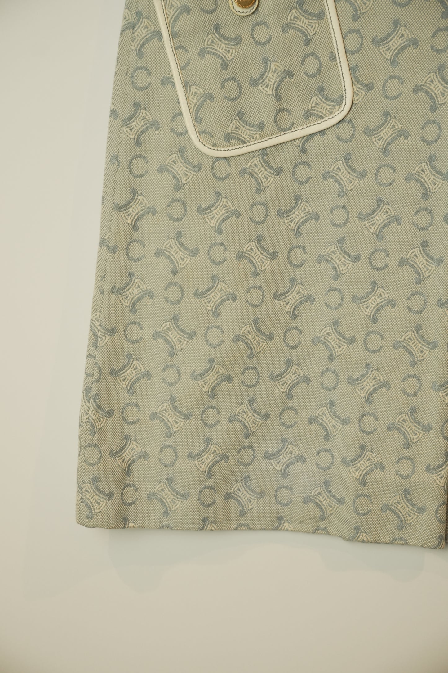 Celine Monogram Macadam Blue Leather Belt Skirt