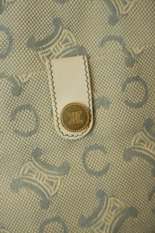 Celine Monogram Macadam Blue Leather Belt Skirt