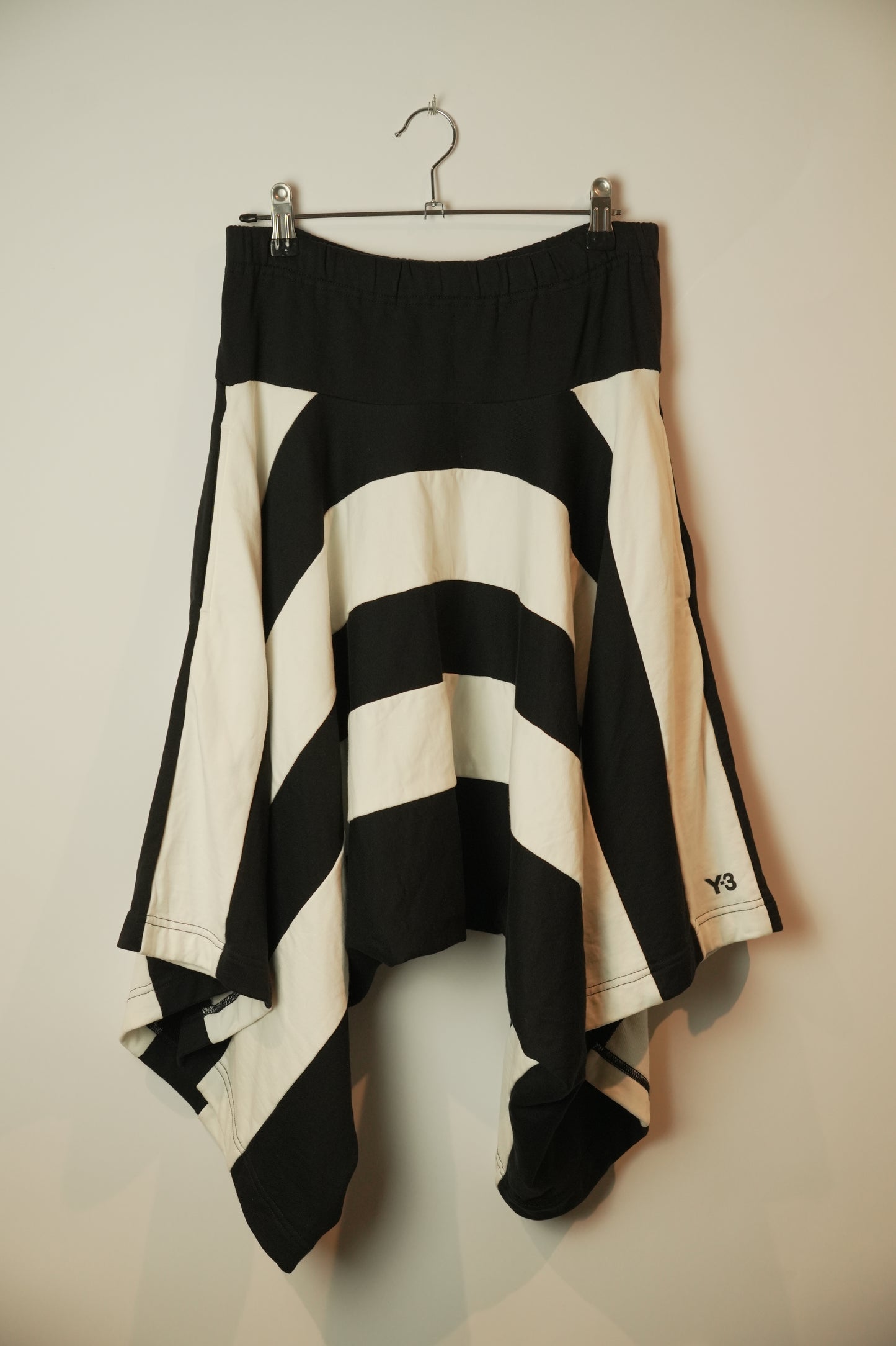 Y3 Stripe Asymmetrical Flared Sarouel Pants