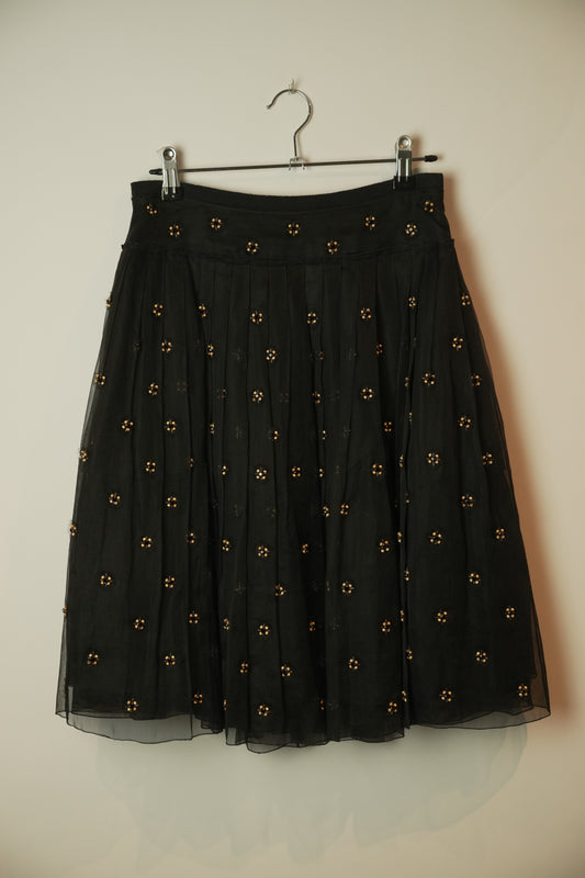 Prada Beaded Pleated Skirt