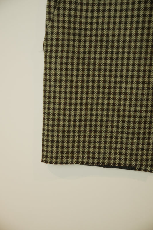 Celine Wool Checkered Skirt w Plain Cotton Waist