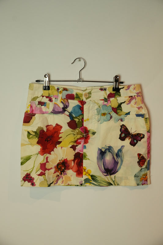 Dolce & Gabbana Floral Butterfly Mini Skirt