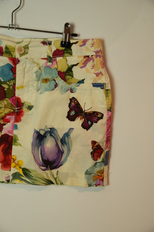 Dolce & Gabbana Floral Butterfly Mini Skirt