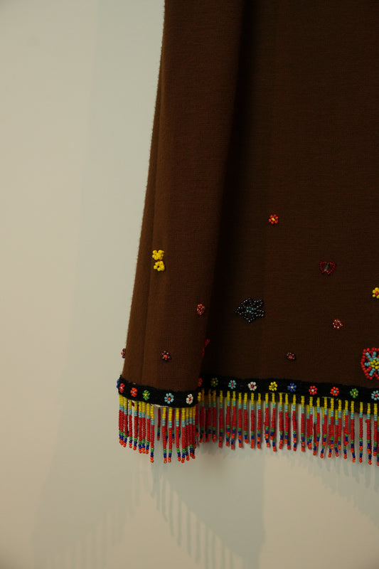 Italiya Suart Floral Beaded Hem Skirt