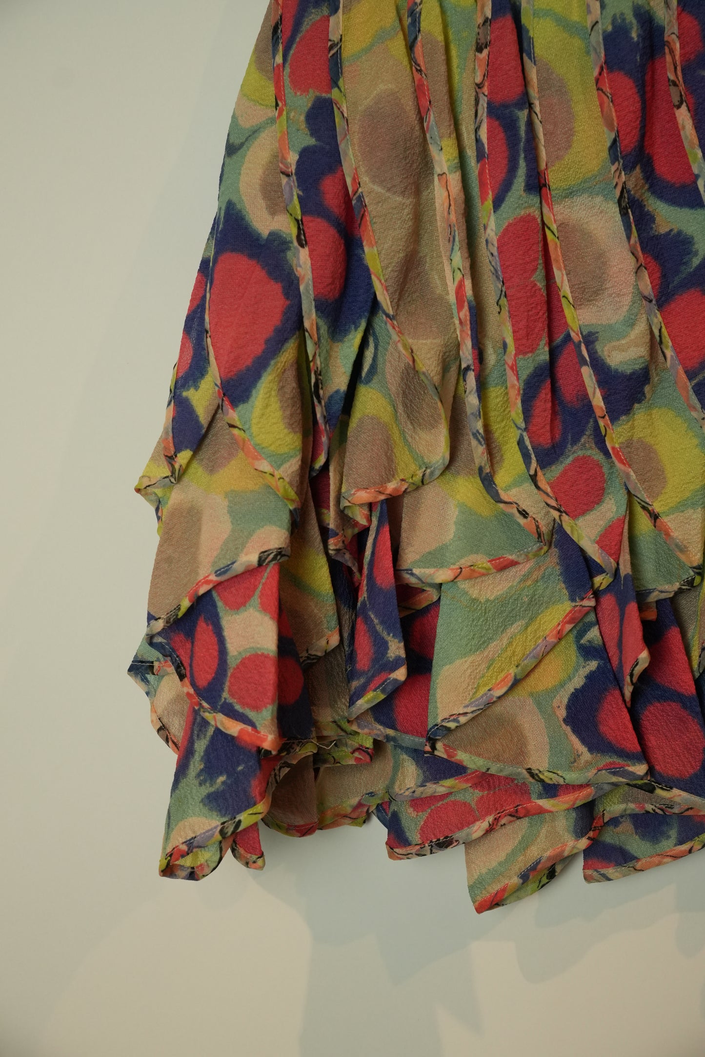 Diane von Furstenberg silk Tie Dye abstract snake ruffle mini skirt