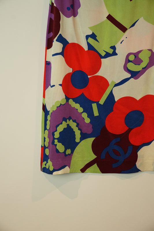 Chanel SS 2000 Floral Petal Abstract Skirt