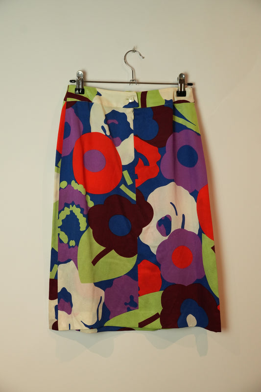 Chanel SS 2000 Floral Petal Abstract Skirt