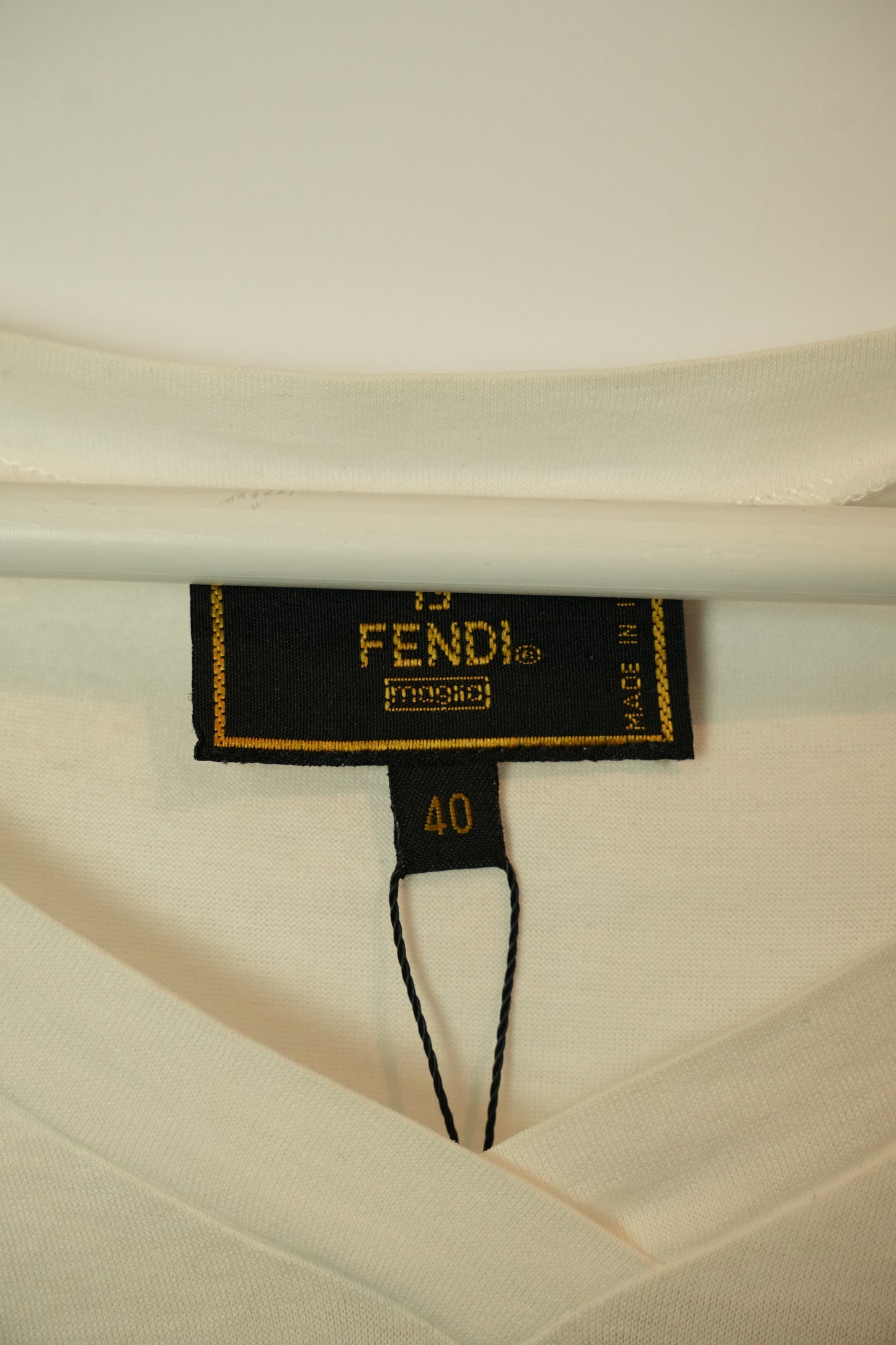 Fendi V Neck Geometric Print T Shirt