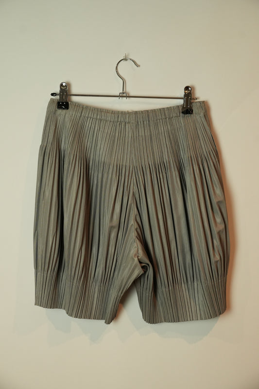 Issey Miyake Pleated Grey Shorts