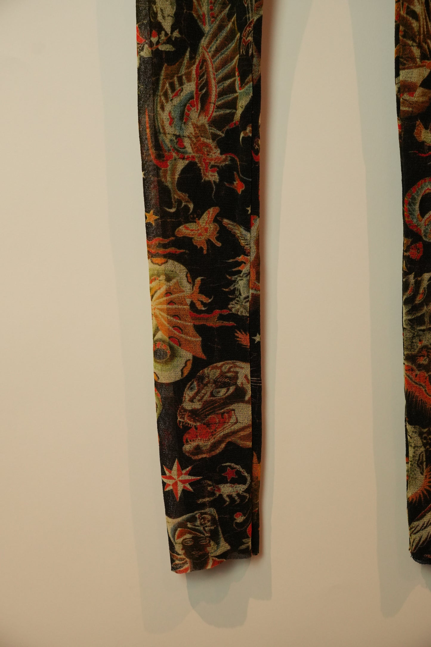 Jean Paul Gaultier Mesh Tattoo Motif Print Legging Capris