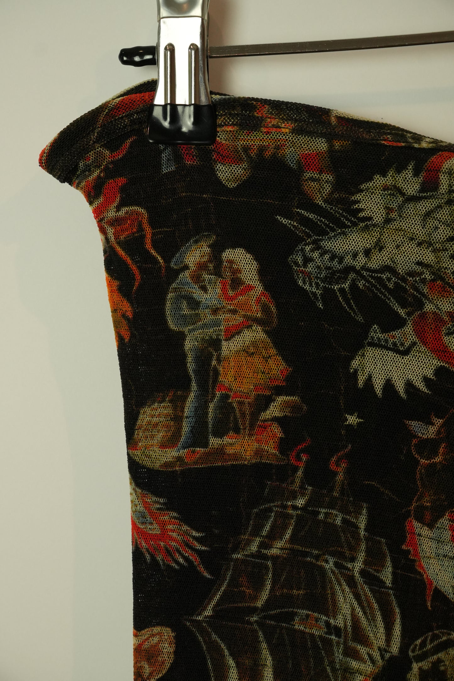 Jean Paul Gaultier Mesh Tattoo Motif Print Legging Capris