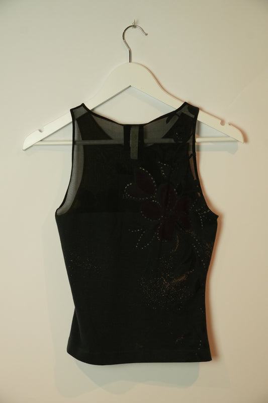 La Perla Floral Tattoo Print Sz42 Tank Top