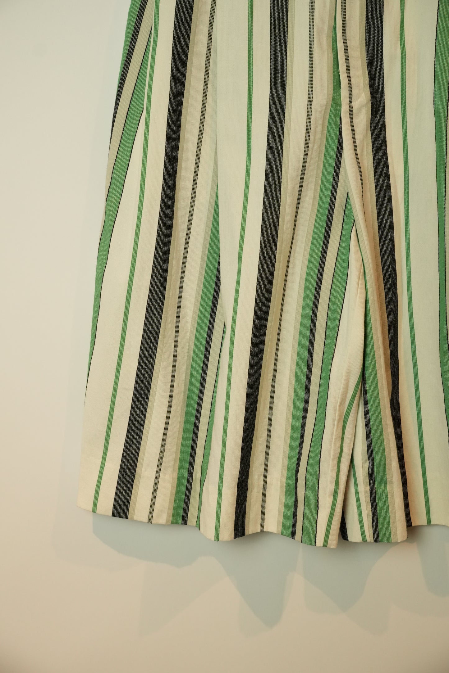Bassike Green White Navy Stripe Long Bermuda Shorts
