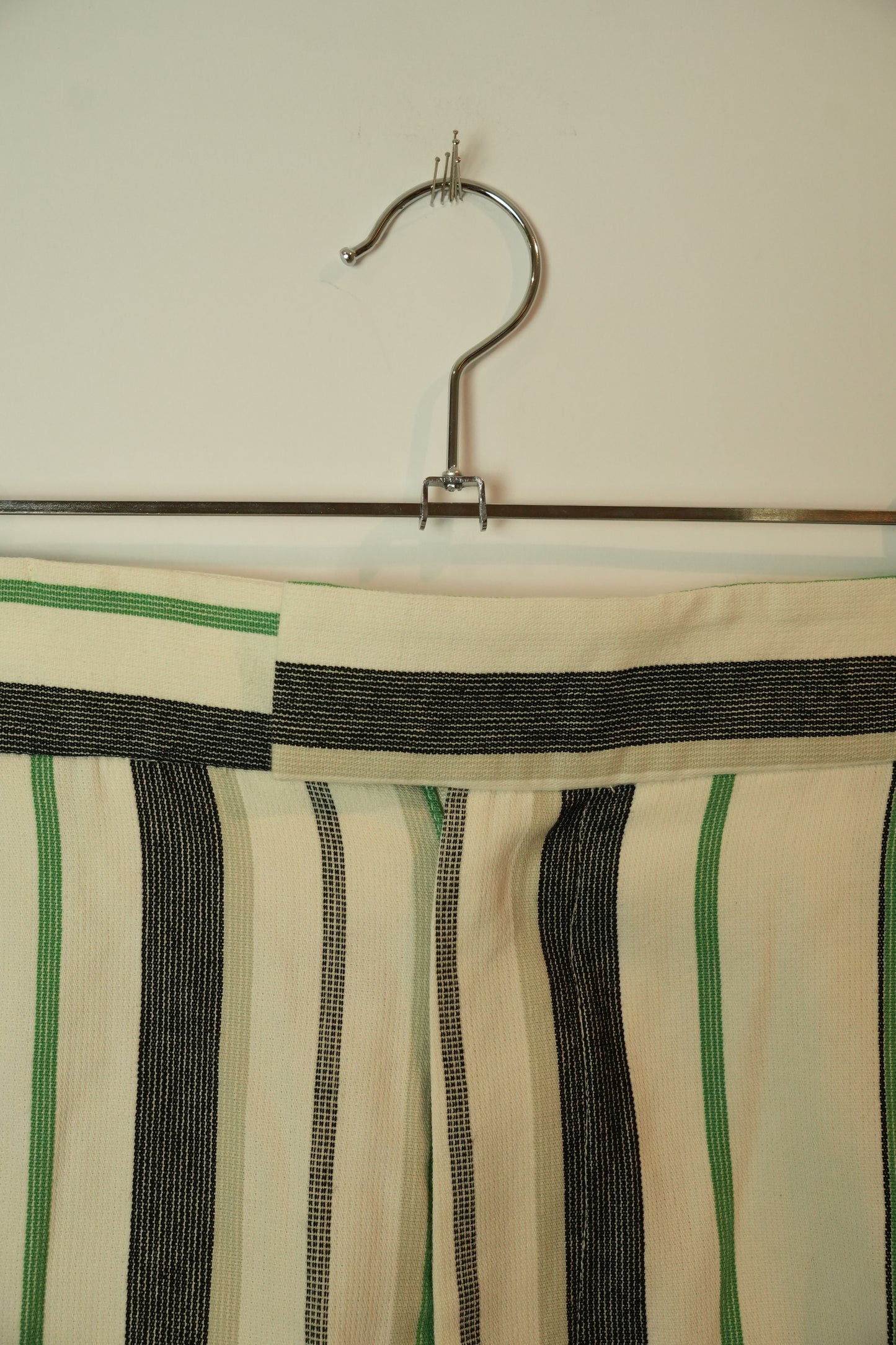 Bassike Green White Navy Stripe Long Bermuda Shorts