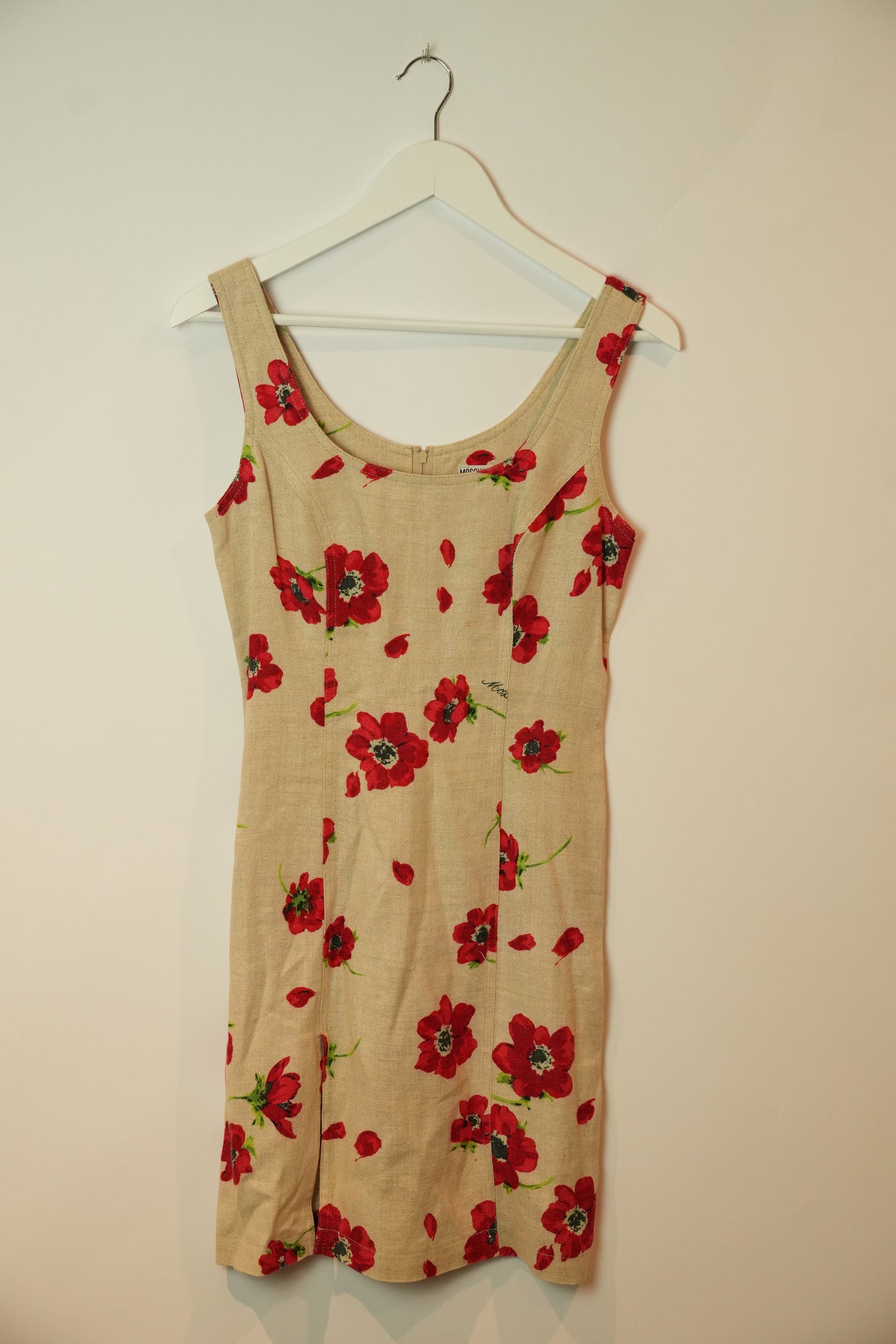 Moschino Linen Blend Poppy Floral Print Dress Blazer Set