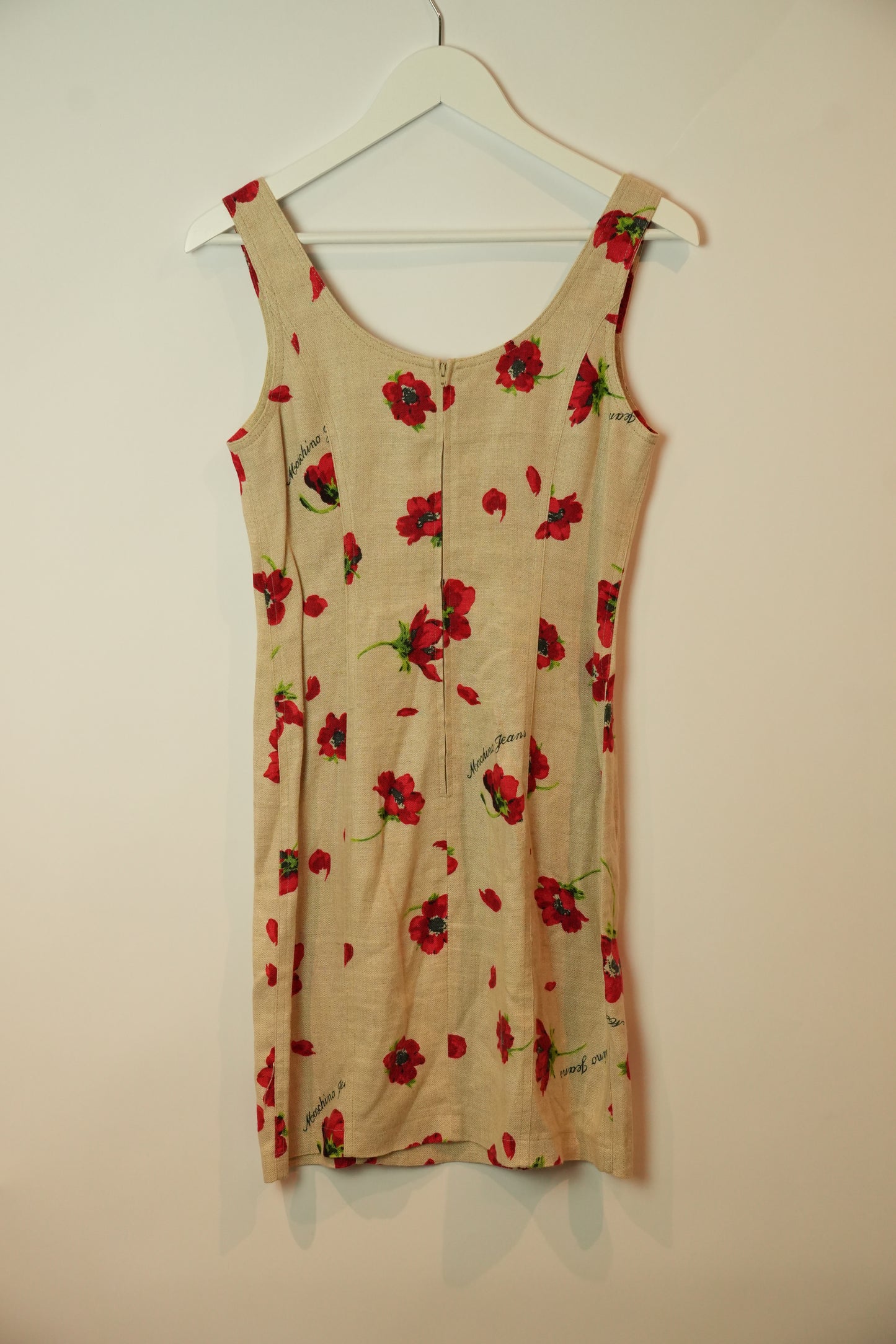 Moschino Linen Blend Poppy Floral Print Dress Blazer Set