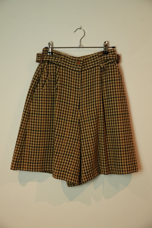 Christian Dior Sports Houndstooth Beige Checkered Bermuda Shorts