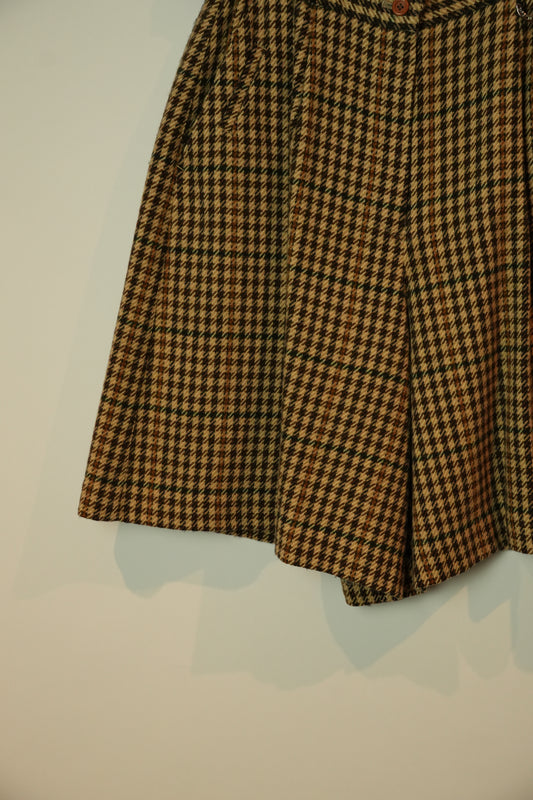 Christian Dior Sports Houndstooth Beige Checkered Bermuda Shorts