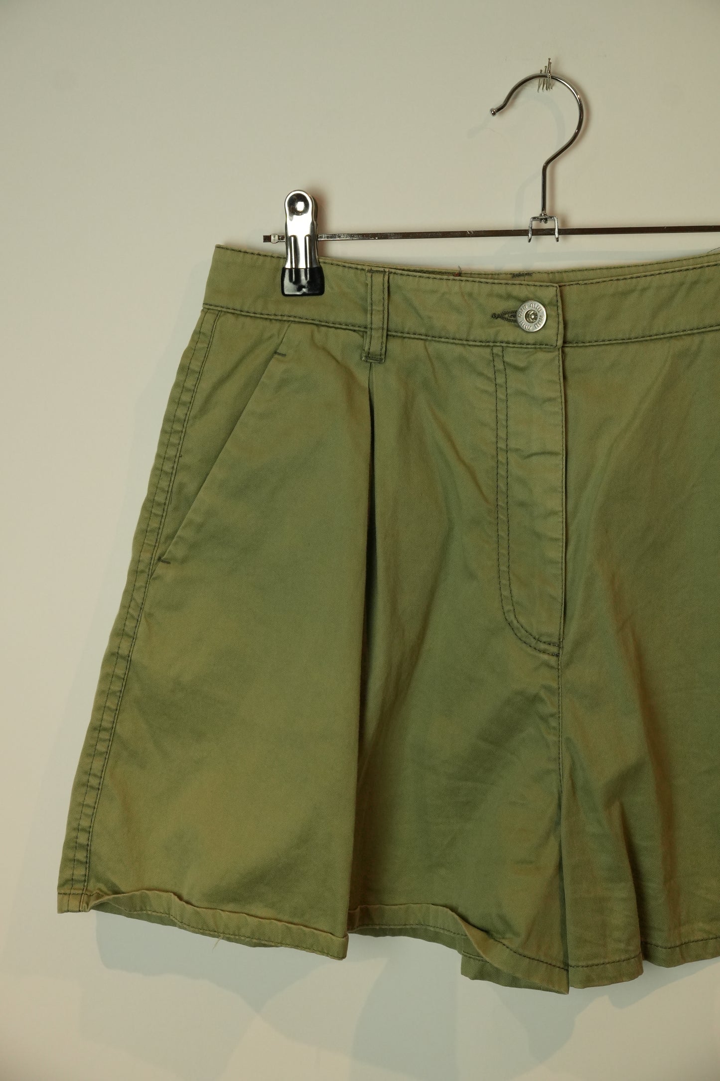 Miu Miu Khaki High waist flare shorts