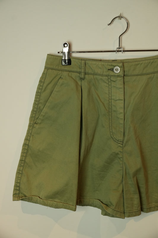 Miu Miu Khaki High waist flare shorts