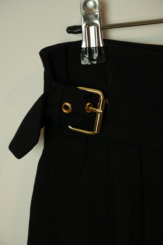 Moschino Gold Buckle Pleated Shorts