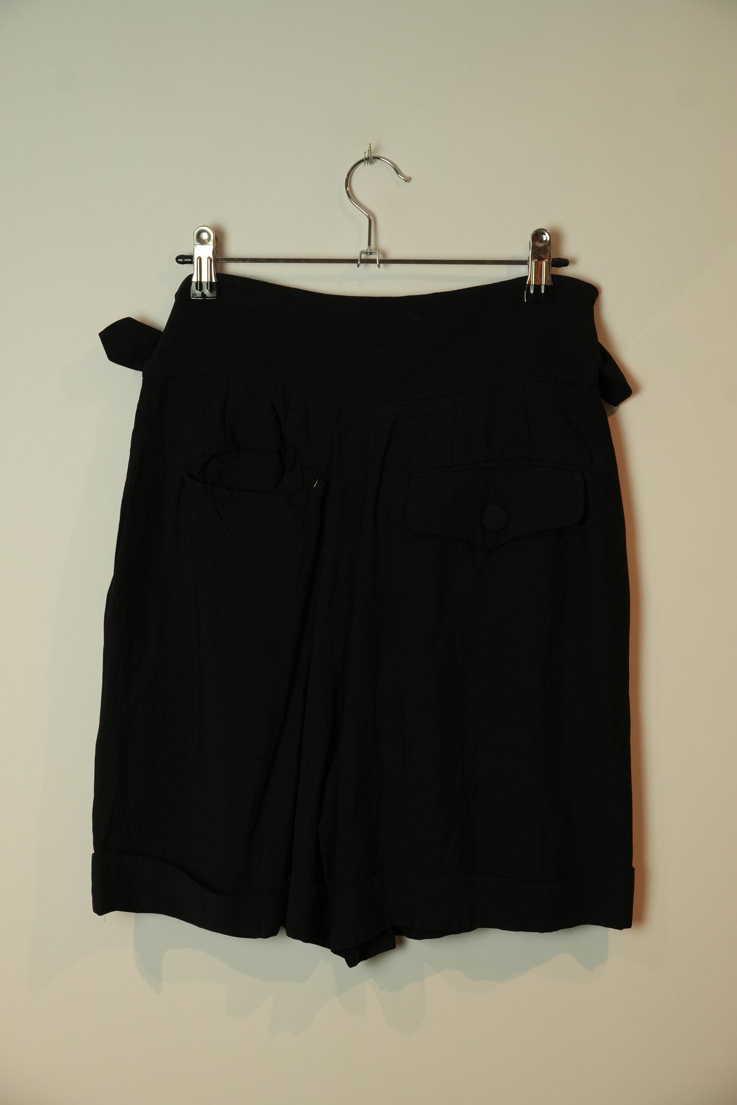 Moschino Gold Buckle Pleated Shorts