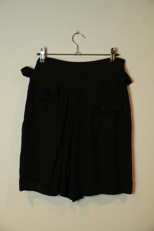 Moschino Gold Buckle Pleated Shorts