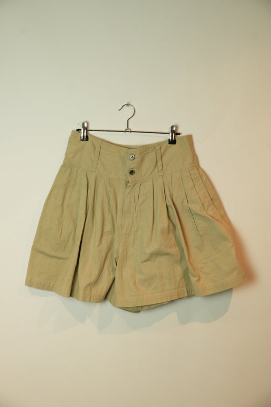 Issey Miyake Sport Cotton Pleated Flare Shorts