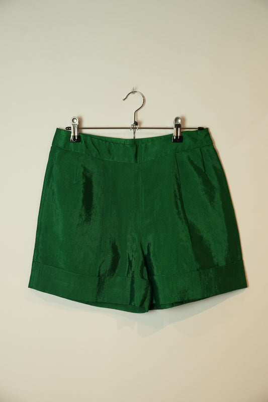 Dries Van Noten Green Silk Short