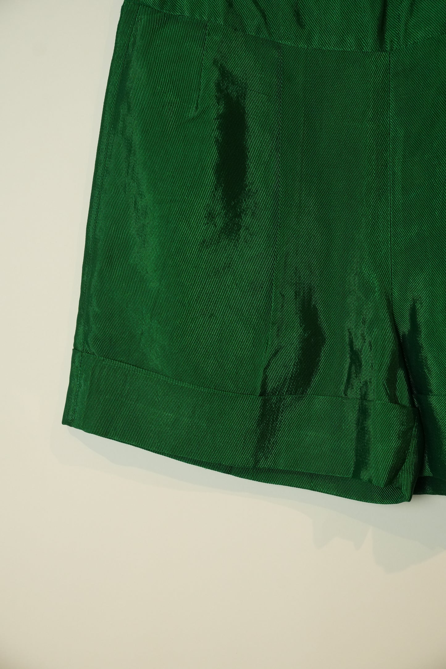 Dries Van Noten Green Silk Short