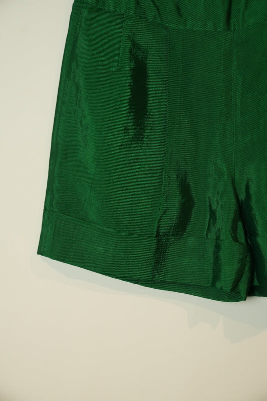 Dries Van Noten Green Silk Short