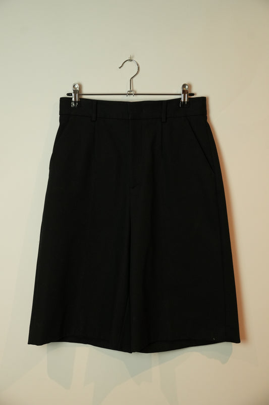 Courreges Pleated Logo Bermuda Shorts