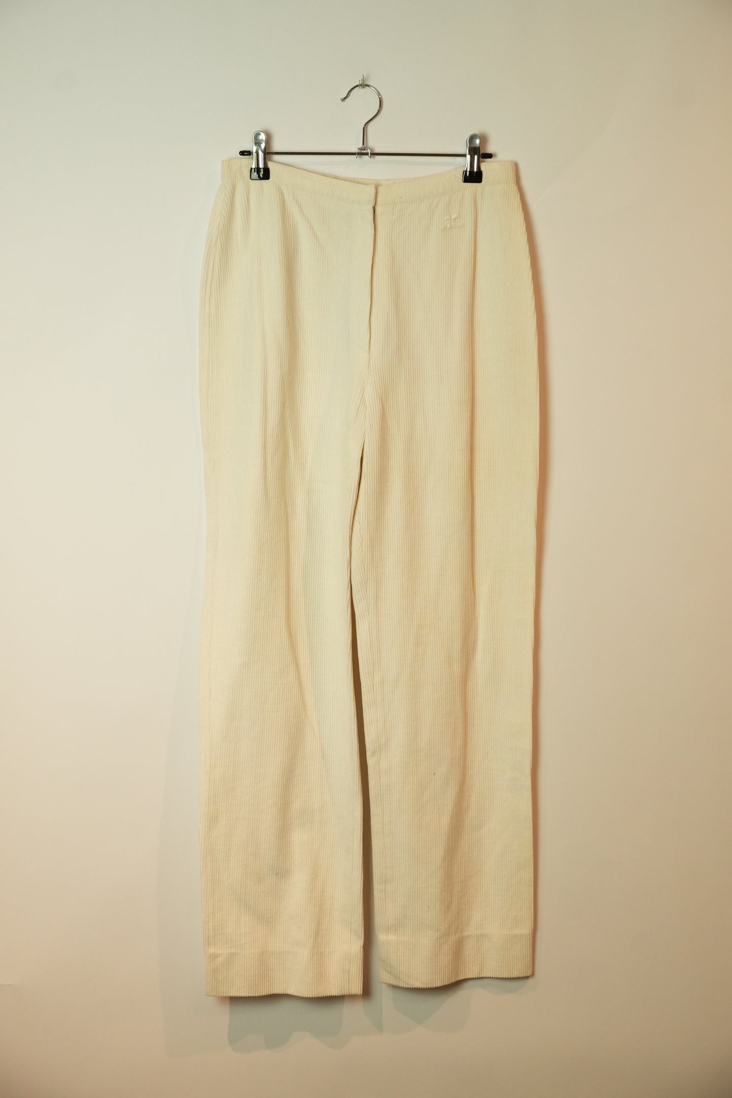 Courreges High Waist Cuodroy Wide Leg Pants