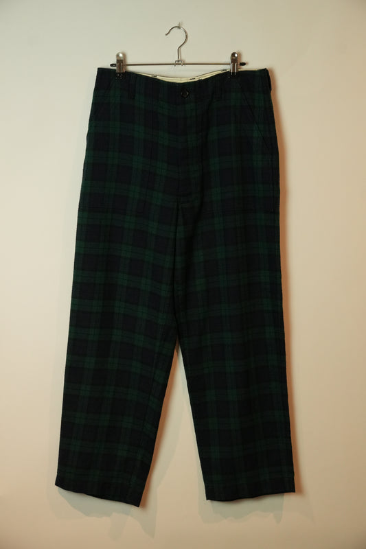 Tricot Comme Des Garcons Plaid Green Blue Straight Leg Trousers