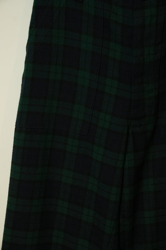Tricot Comme Des Garcons Plaid Green Blue Straight Leg Trousers